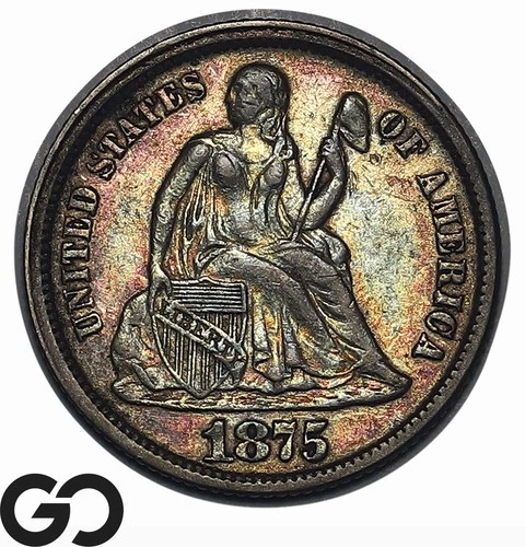 1875-P Seated Liberty Dime — photo from another recent sale