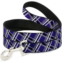 "Dog Leash 6-FEET Houndstooth Gray/Purple/White Narrow 0.5\" (Us Import)"