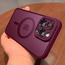 Magnetic Luxury Lens Protector Matte Translucent Case For iPhone 17 16 15 14 13