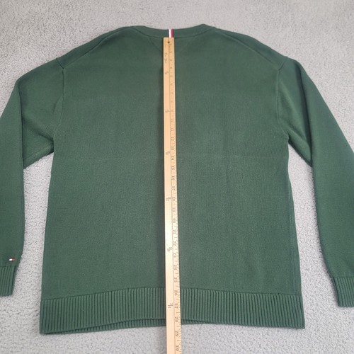 Pull homme Tommy Hilfiger vintage logo écusson XL vert coton tricot pull - Photo 14/20