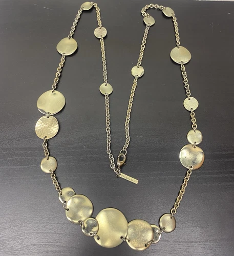 VETEMENTS Mythologie Collana Tono Oro Catena Disco Martellato Firmata 38"