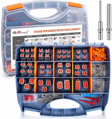 ST6496 DTM Connector Kit, 300PCS Deutsch DTM Connectors 2 3 4 6 8 12 Pin with Si