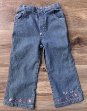 90s Vintage Minnie Mouse Denim Jeans Size 3T Girls Bugs Ladybugs Spring Design