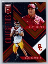 2018 Panini Elite Draft Picks #1 Clay Helton / Sam Darnold College Ties