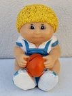 vtg 80s Cabbage Patch kids boy with ball coin bank plastic blonde Appalachian