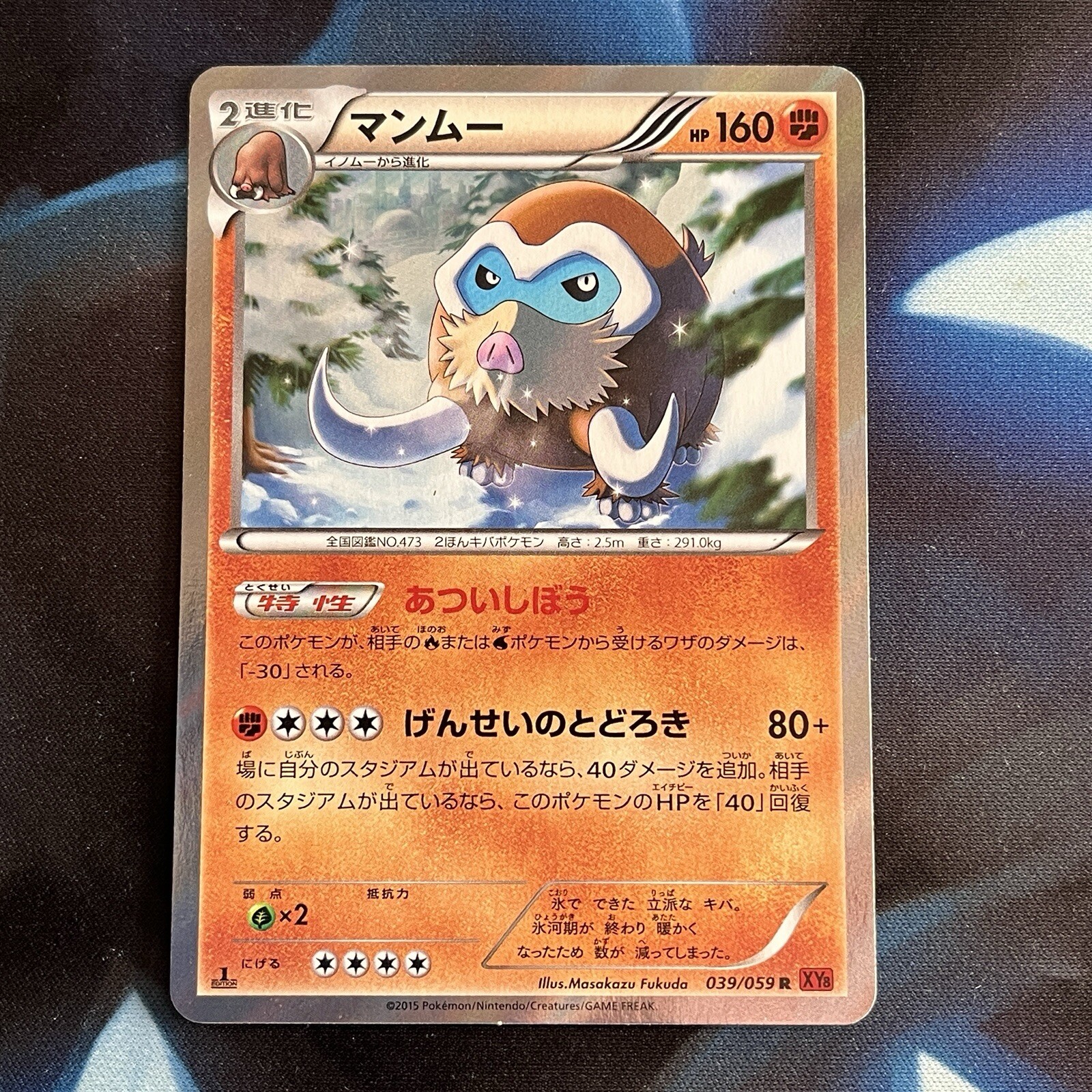 Mamoswine 039/059 Red Flash XY8 1st Ed Japanese Holo Rare Pokemon Card Near MInt