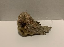 Raz Imports, Inc Holiday Tan Fur/Straw/Glitter Hanging BIRD ORNAMENT
