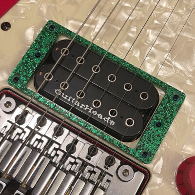 Guitar Parts Humbucker Pickup Flat Bezel Acrylic MOUNTING RING - SPARKLE GREEN