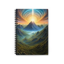 Cosmic Mountain Spiral Notebook  Vibrant Cover Design, Lined Journal