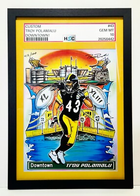 #ad #ad SLABBED DOWNTOWN Limited Edition 100 Artwork TROY POLAMALU STEELERS $175.00