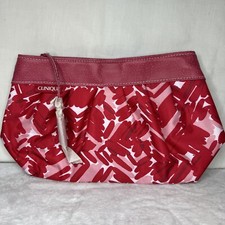 NEW CLINIQUE Makeup Toiletries Travel Bag Pink Red Multi NEW