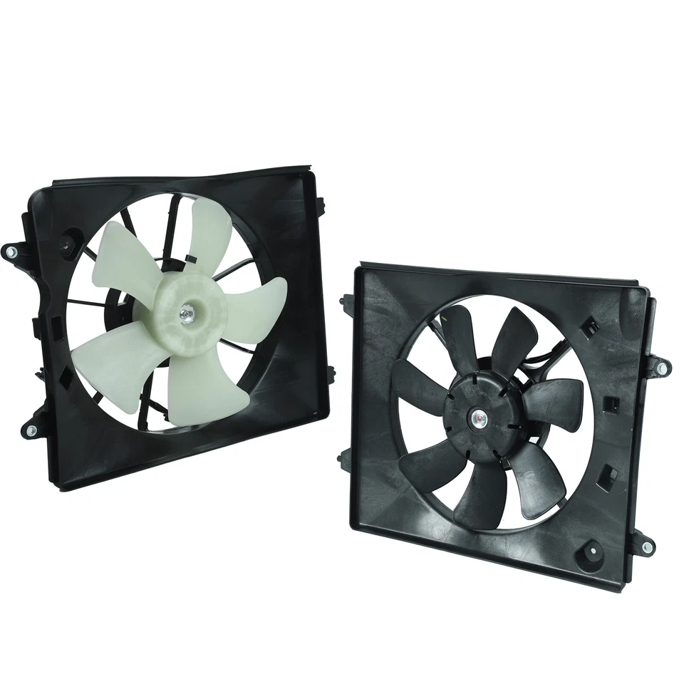Ventilador de refrigeración del radiador condensador de CA de 2 piezas para Honda CR-V CRV izquierda+derecha 2010-2011 Foto 2 de 4