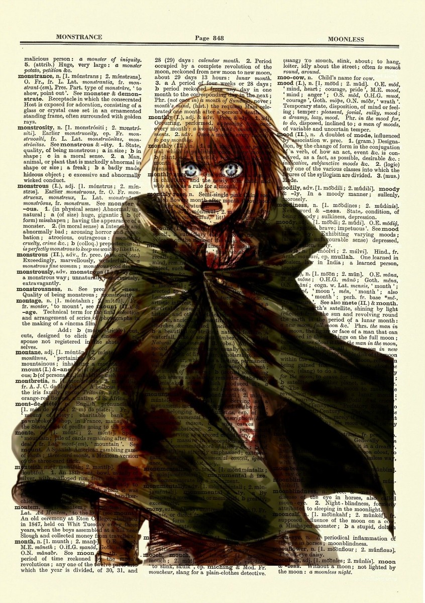 Attack On Titan Armin Anime Dictionary Art Print Poster Picture