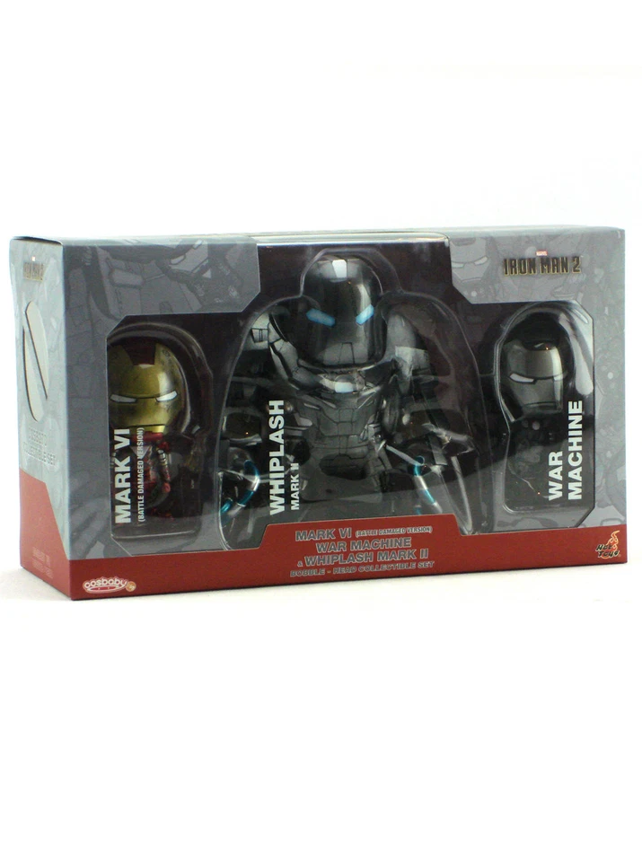 Hot Toys Cosbaby Iron Man 2 Movie 3-Figure Movie Box Set War Machine Whiplash - Image 2 of 4