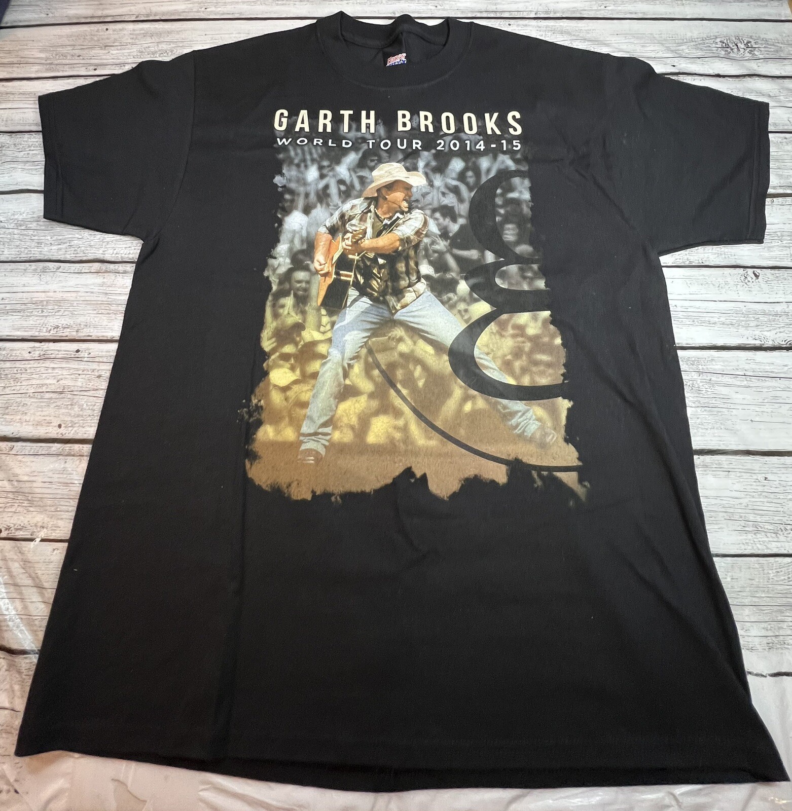Hanes Black Garth Brooks World Tour 2014-2016 Graphic T-Shirt Adult Size L