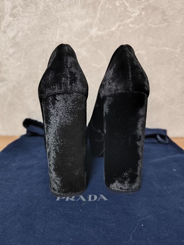 PRADA women black velvet platform shoes EUR 37 |UK 4 |Us 7 - Picture 6 of 12