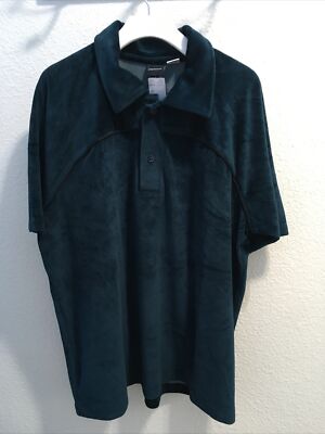 Freshjyve Men s Velvet Polo Emerald Blue Size L