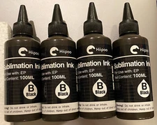 Hiipoo Sublimation Ink, 100ml x 4, Black, EP, sealed, ink only