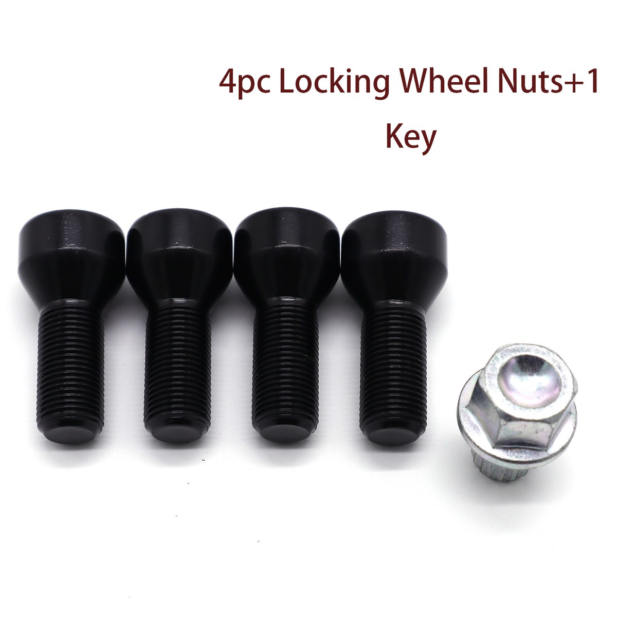 Wheel Lock Anti Theft Bolt Lug Nut Set (4 Bolts + 1 Key) For BMW