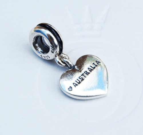 Genuine Pandora Charm Bead "Australia Heart Flag" 791415ENMX - retired - Picture 2 of 3
