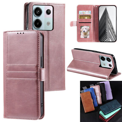 Flip Leather Card Wallet Slim Back Case For Xiaomi Redmi Note 13 Pro 12 11T