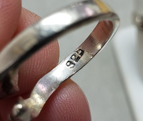 Vintage Silver 925 Snake & Marcasite ring (set of two) s-7 9.3g - Picture 10 of 12