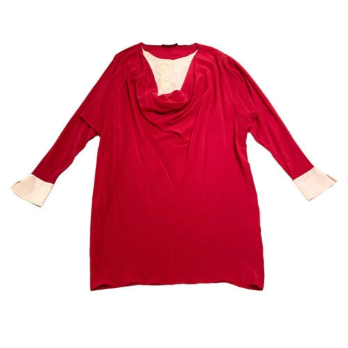 Pierre Cardin Long Sleeve Silk Collarless Shirt D… - image 1