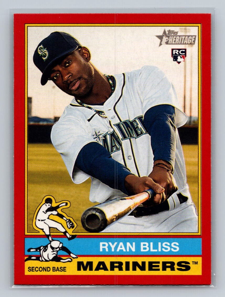 2025 Topps Heritage Ryan Bliss RC Red Border #16 Seattle Mariners Rookie