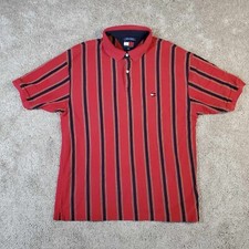 Vintage 90s Y2K Tommy Hilfiger Vertical Striped Color Block Polo XL/XG Preppy