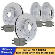 Front Rear Drilled Rotors and Brake Pads for Cobalt Malibu Pontiac G5 G6 Brakes