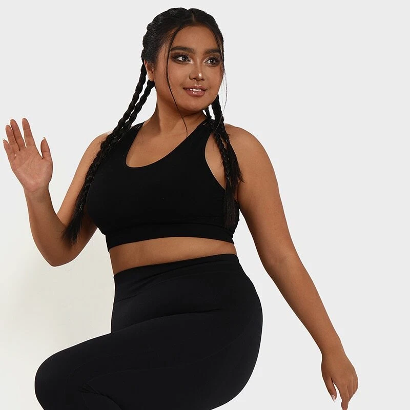 Sujetadores deportivos de yoga sin costuras para mujer talla grande L-3XL Foto 3 de 4