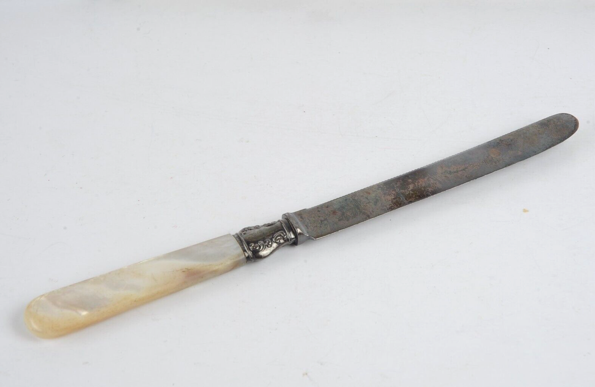Sterling Silver ヴィンテージ マザーオブパール ナイフ Antique Vintage Daniel Low Salem Mass Sterling Pearl Handled Knife