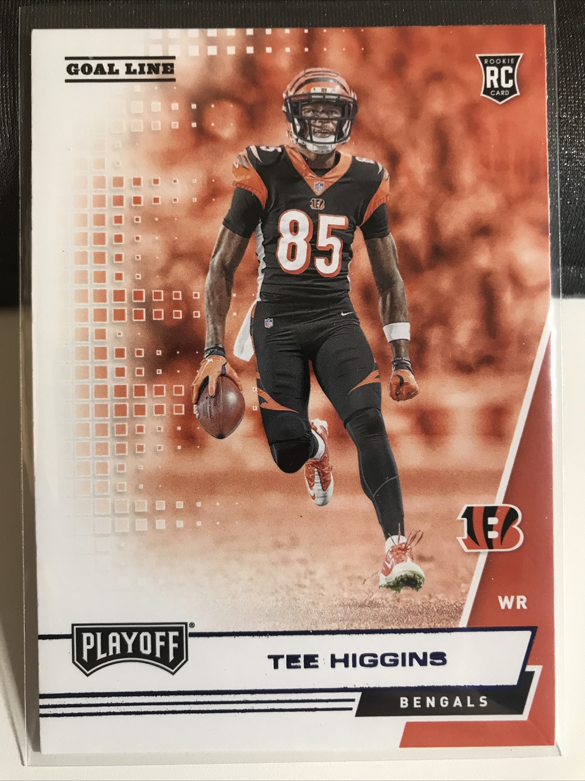 TEE HIGGINS BENGALS 2020 PANINI PLAYOFF GOAL LINE BLUE ROOKIE RC CARD NUMBER 210