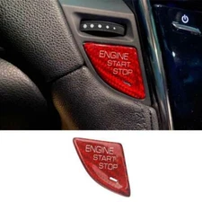 For Cadillac ATS 2013-2019 Red Carbon Fiber One-Click Startup Frame Cover