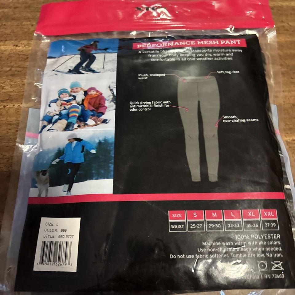 XTek Ladies Base Layer Pant Performance Mesh Black /Gray Stripped Size L - Image 3 of 3
