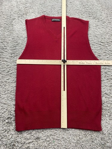 Vtg Puritan Sweater Men XL Red Orlon Acrylic Ribbed V Neck Grandpa Vest Made USA - Picture 5 of 9