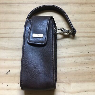 Blackberry Pearl 8120 8130 8110 Leather Wrist Phone Bag Tote Case Brown 5.5''H
