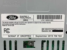 2020 Ford Edge Radio Audio CD Player AM FM Satellite Receiver OEM LT4T-18D818-BC