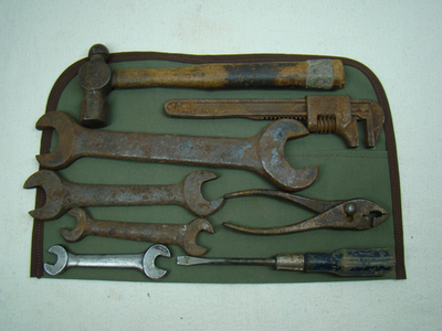 vintage tool kit w/ reproduction tool bag vintage tool roll old
