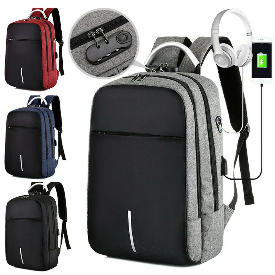 Sac à dos antivol pour PC sac pour ordinateur portable avec port de charge... - Photo 1/4