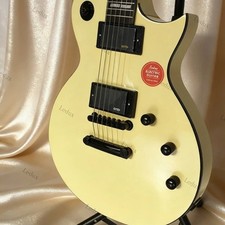 Custom Cream Solid Electric Guitar Active H-H Pickup Solid Body Fixed Bridge