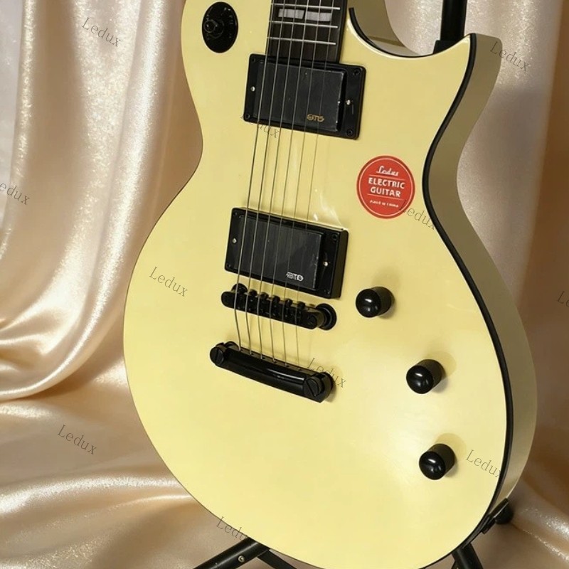 Custom Cream EC-1000 Electric Guitar Active H-H Pickup Solid Body Fixed Bridge