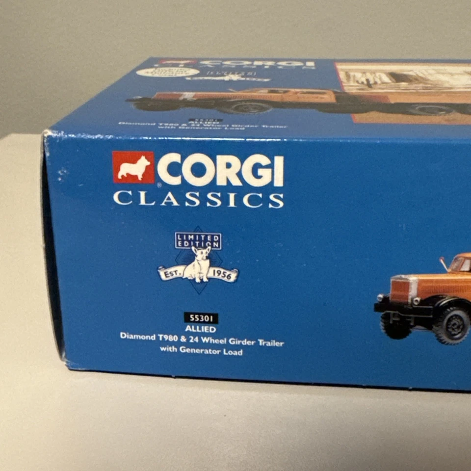 Corgi Classics 55301 Allied DiamondT & 24 Wheel Lowboy NIB  - Image 3 of 4