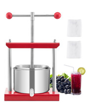 Pressa Manuale per Vino Di Frutta Cesto in Acciaio Inox 3L Con Manico, Spremiagr