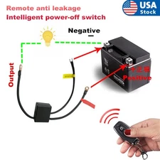 Motorcycle Battery Disconnect Cut Off Isolator Master Switch Wireless Remote 12V