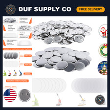 200 Sets 58mm Button Making Supplies - Metal Shells, Back Covers  Clear Film