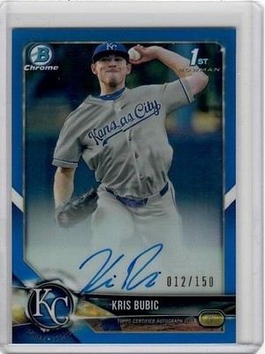 Kris Bubic 2018 Bowman Chrome Draft #CDA-KB Blue Refractor 1st RC Auto /150