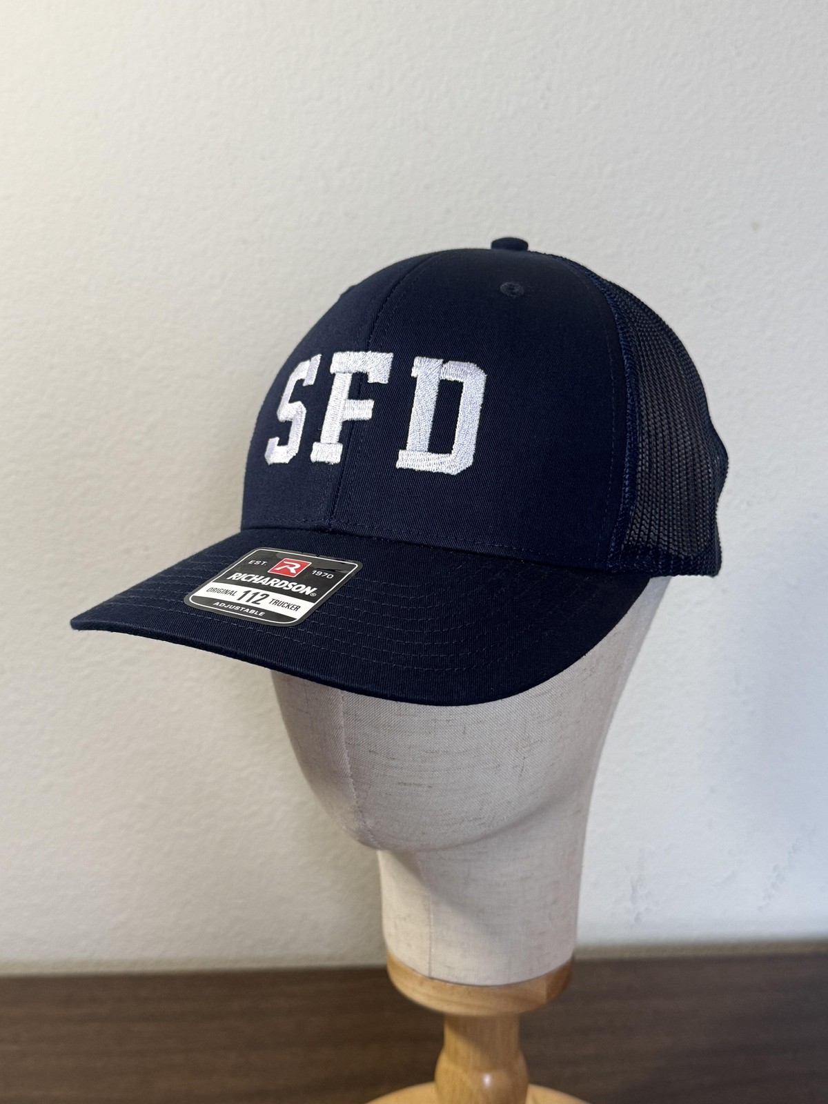 SFD Seattle Fire Dept. Hat Cap Snap Back One Size Blue Mesh Trucker Mens