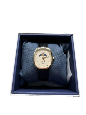 Noah x Timex Oval Moon Phase Gold-Plated Black Leather | eBay