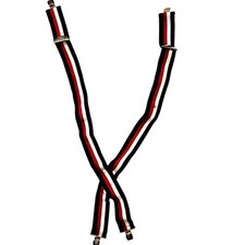 VTG Elastic Adjustable Suspenders Red/White/Blue Stripes Big Kids 1970s